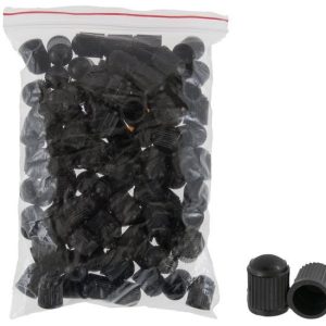 Plastic valve caps, black caps - 100 pcs