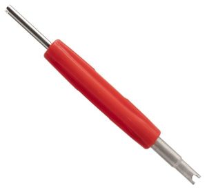 Two-sided screwdriver for valve cores